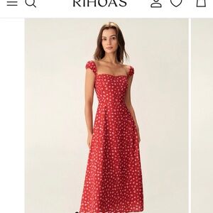 RIHOAS Scarlet Floral Midi Dress NWT